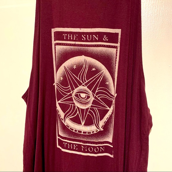 American Eagle Outfitters Tops - American Eagle Soft & Sexy Boho Sun & Moon Tarot Tank